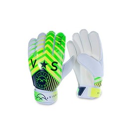 Victor Sierra 'Save' Soccer Goalkeeper Gloves for Kids and Adults (10, White/Black/Silver)