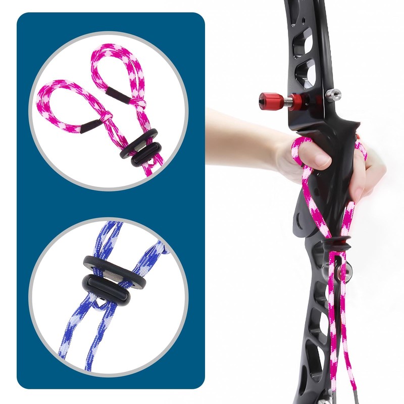 ECSiNG 2PCS Archery Finger Sling Adjustable Recurve Bow Fingersling Archery