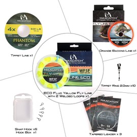 Maxcatch Avid Fly Reel with CNC-machined Aluminum Alloy Body 1/3,3/4, 5/6, 7/8,9/10wt (Black Reel+Line Combo, 5/6w)