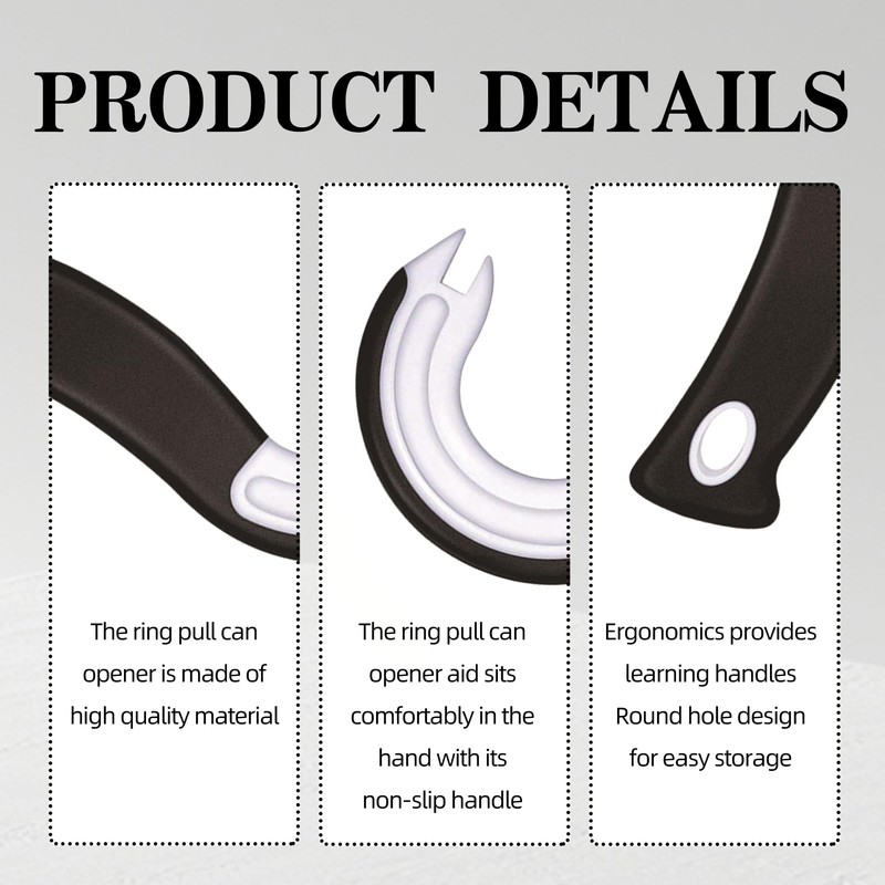 1PCS Ring Pull Can Opener Aid J Shaped Ring Pull