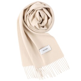 GILDARA FT33 100% Cashmere Basic Wave Cashmere Scarf, Solid Color, Men's, Women's, Milk Tea (D8044)