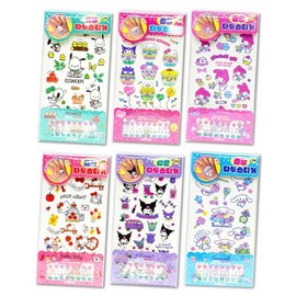 Sanrio 산리오 쥬얼 타투스티커 6P 보석 타투 다꾸 어린이 Sanrio Jewel Tattoo Stickers 6P Gem Tattoos for Kids