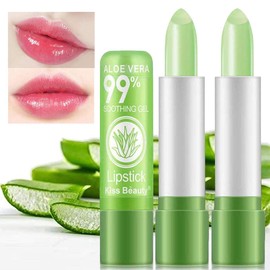 2 Pack Crystal Flower Color Changing Magic Lipstick Jelly, Long Lasting Nutritious Moisturizer Temperature Lip Stain