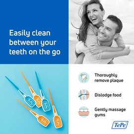 TEPE Easypick Dental Picks for Daily Oral Hygiene and Healthy Teeth and Gums/Size M/L / 1 X 60 Picks