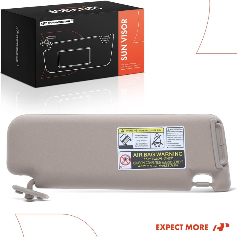 A-Premium Left Driver Side Sun Visor with Mirror - Compatible