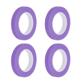 sourcing map 4 Pcs 0.4 Inch Wide 14 Yards Purple Masking Tape Painters Tape Rolls for Home Office Commercial Contractor Clean Drip-Free Painting Wide Crepe Paper