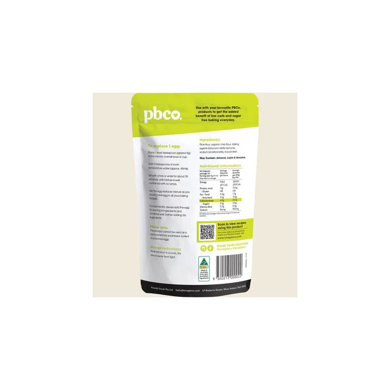 PBCO Vegan Egg Replacer with Organic Chia 180g