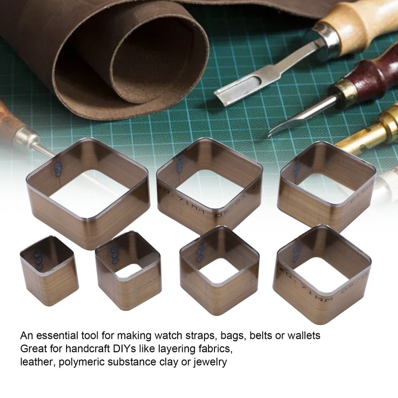 7PCS Leather Die Cutter Rounded Tetragonum 20‑50mm Leather Cutting Dies