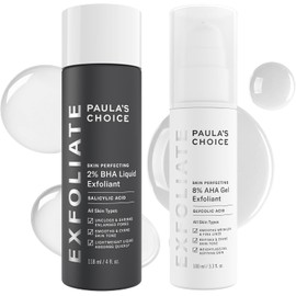 Paula's Choice-SKIN PERFECTING 8% AHA Gel Exfoliant & 2% BHA Liquid Duo-Facial Exfoliants for Blackheads Enlarged Pores Wrinkles and Fine Lines Face Exfoliators w/Glycolic Acid Salicylic Acid