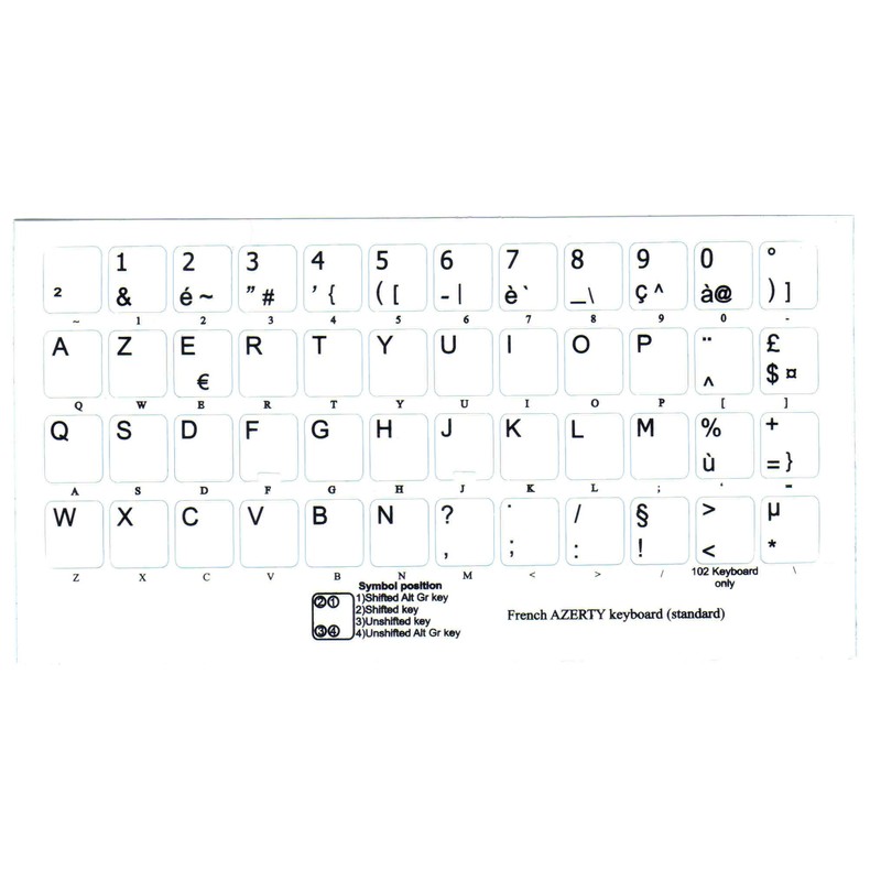 Online-Welcome French Azerty Keyboard Sticker White