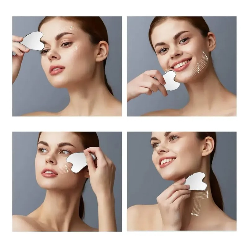 Kit Gua Sha Facial AVENIX de Acero Inoxidable para Masaje