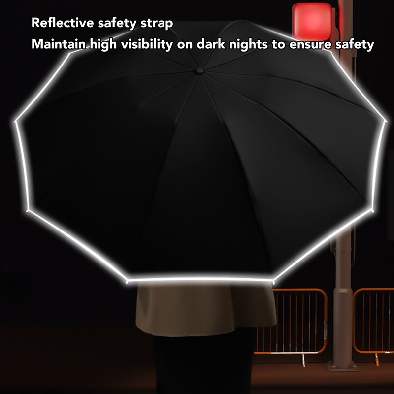 Automatic Umbrella Reflective Safety Strip Ring Buckle Umbrella Windproof Portable