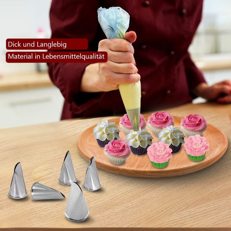 5 Pieces Russian Stainless Steel Piping Nozzles, Various Shapes, DIY