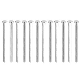 sourcing map 12pcs 4 Inch Door Hinge Pins, Removable Brushed Door Hinge Interior Hinge Security Pins for Wood Residential Door Replacement, Silver