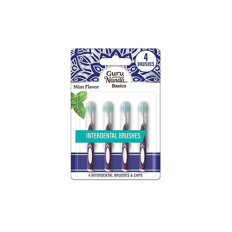 GuruNanda Interdental Brushes with Caps - Floss Picks for Teeth
