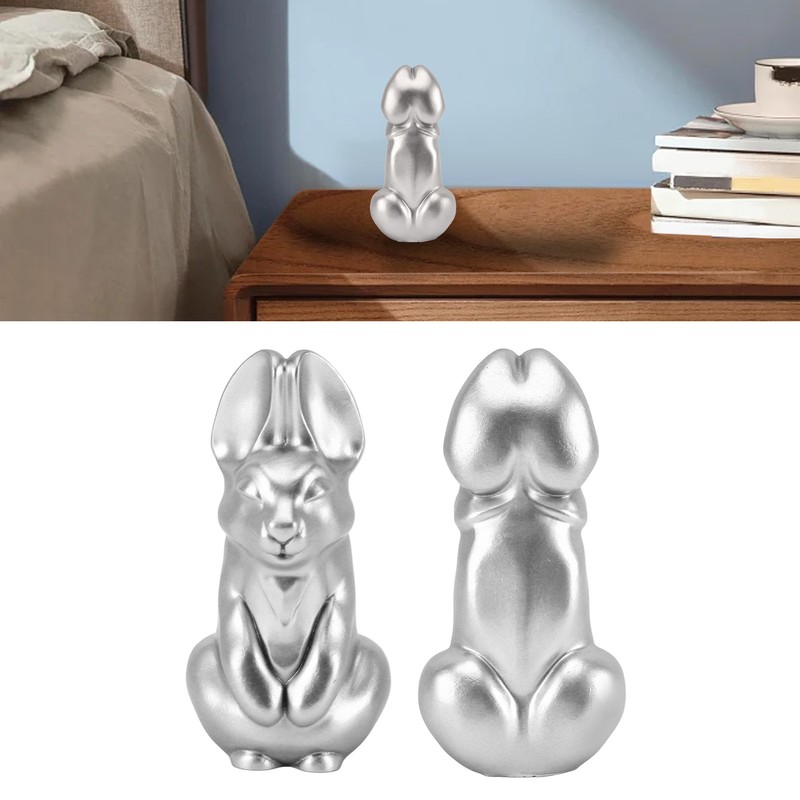 Rabbit Sculpture Smoothly Resin Rabbit Statue Decorative Exquisite Bunny Figurine