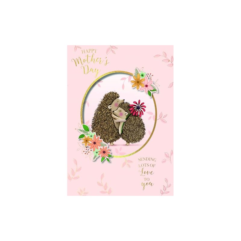 Wishing Well Cute Pop-Up Mother's Day Card With Hugging Hedgehogs