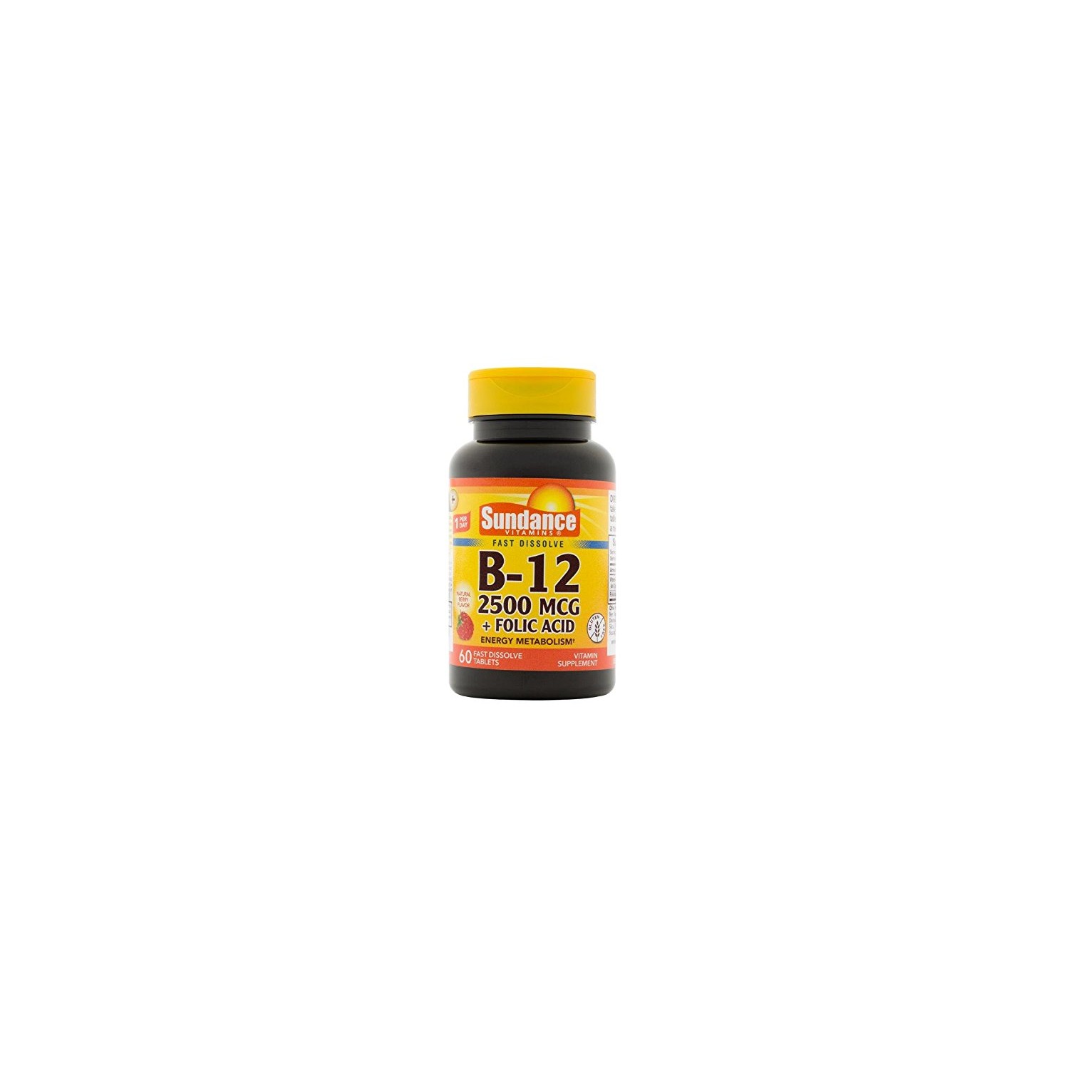 Sundance Vitamin B12 2500 mcg Plus Folic Tablets, 60 Count