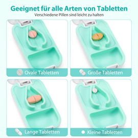 Opret Tablet Divider for Small Tablets and Large Pills, Tablet Cutter, Pill Divider, Tablet Splitter, Pill Cutter, Pill Cutter in Half Quarter Cutting