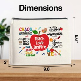 Gift for Teacher, Teacher Appreciation Gifts Makeup Bag, Thank You Gifts for Teacher From Student, Teacher Cosmetic Bag Gift for Birthday Christmas Retirement End of Year