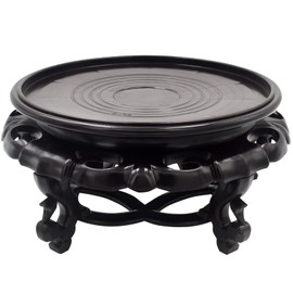 Fengshuibringluck Plant Stand Indoor Outdoor Sturdy Plastic Tradition Flowerpot Holder Display Holder Rack for Living Room Corner Balcony Office Lawn Patio Large Wood Plant (6.3in)