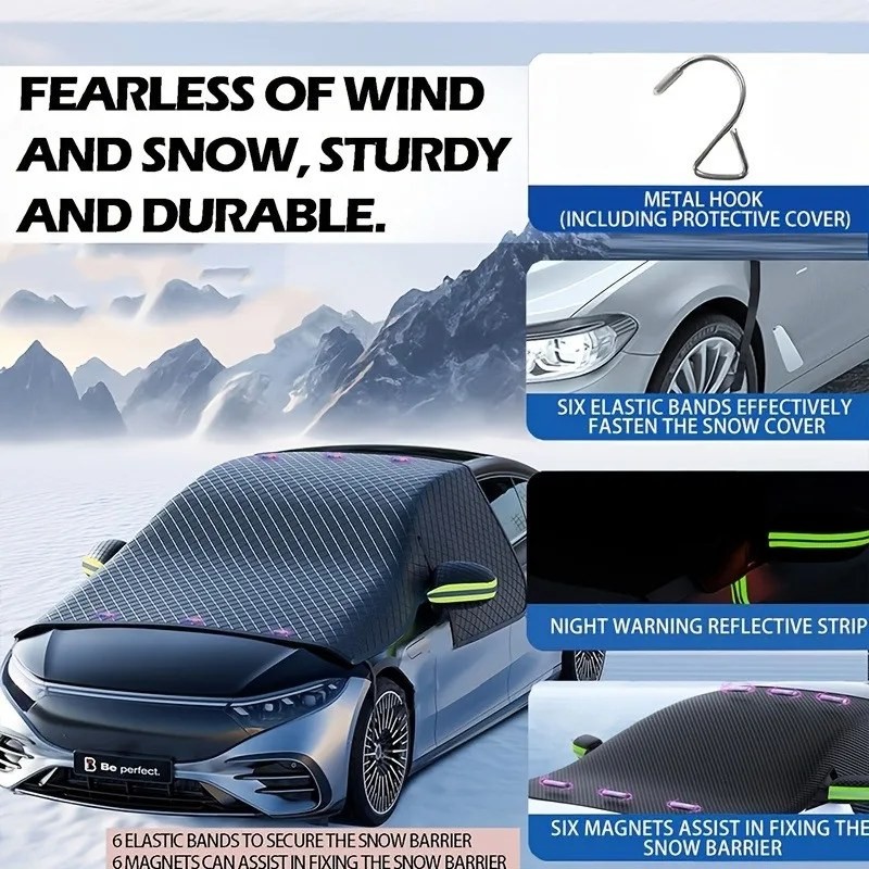 DrivePro Windshield Cover Snow – Magnetic Suction Anti-Frost Guard, Automobile Winter Protection