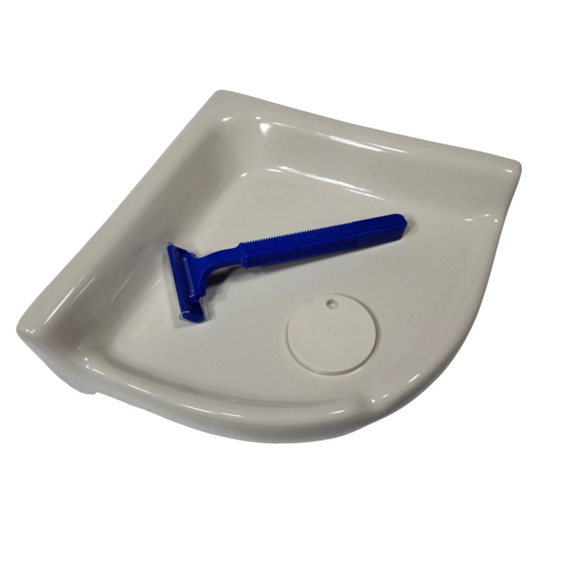 Almond Beige Almond Bone Ceramic Shower Corner Tray Soap Dish