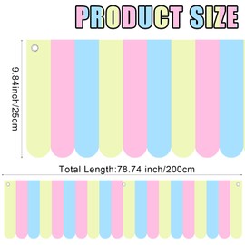 Preboun 3 Pcs Carnival Awning Decorations Tent Circus Hanging Decorations Carnival Banner Concession Stand Sign Canopy Awning for Pirate Summer Party, 9.84''x78.74''(Yellow Pink Green)