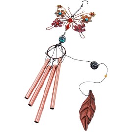 FLCSIed Butterfly Garden Wind Chimes Small Wind Chimes Unique with Metal Wrought Iron Butterfly for Home Indoor Window Garden