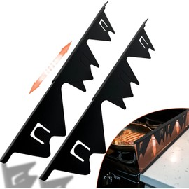 QREIHLPY 2PCS Stove Gap Covers Stainless Steel Retractable, Heat Resistant Guard, Gap Covers Between Stove and Counter Edge Gap Cover, Length 13.8" to 27.6", Black