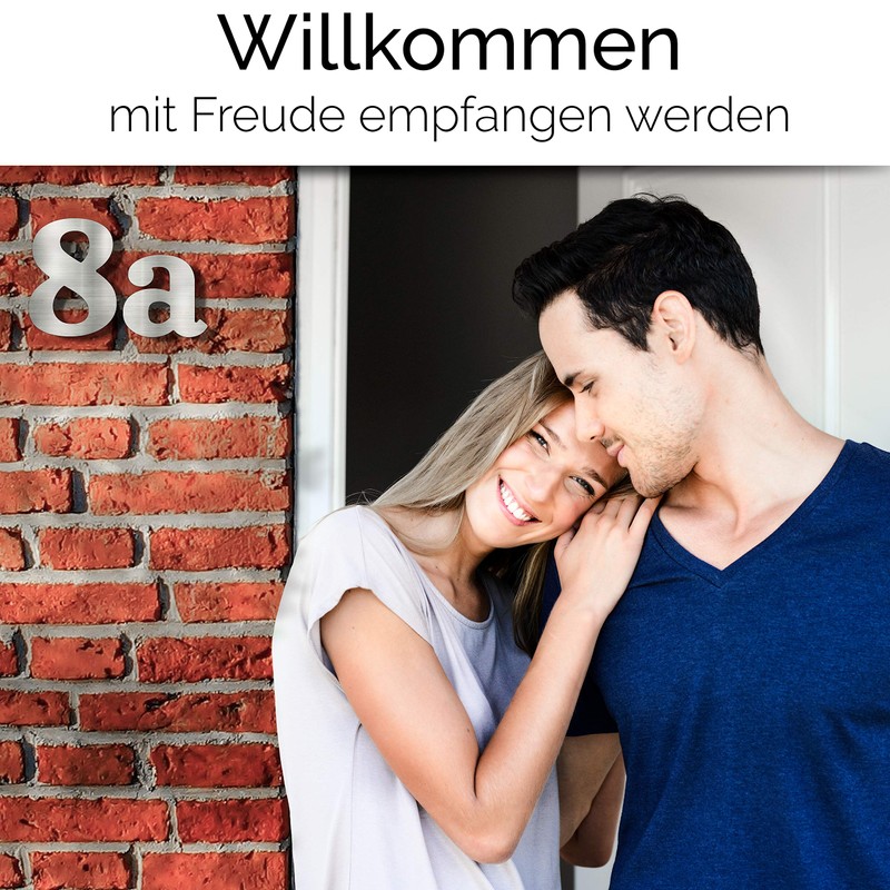 N-02-8-E Stainless Steel House Number 8 - Solid, Weatherproof and