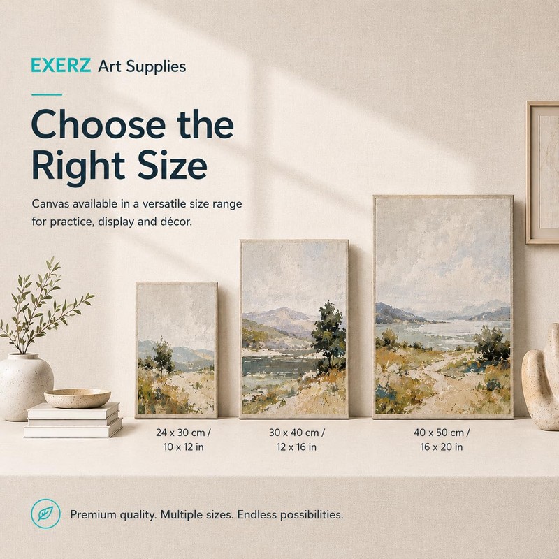 Exerz 24x30cm Linen Canvas Panels 6pcs - 3mm 320gsm 100%