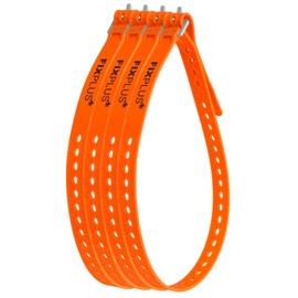 Fixplus Strap Pack of 4 – Lashing Strap for Securing, Fastening, Bundling and Lashing, Made of Special Plastic with Aluminium Buckle 86 cm x 2.4 cm (Orange)