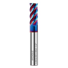 AYCHOLIZ - Juego de fresas de punta cuadrada de carburo sólido de 1/4 pulgadas, 65HRC de acero de tungsteno, 4 flautas de fresado CNC para acero inoxidable dureza