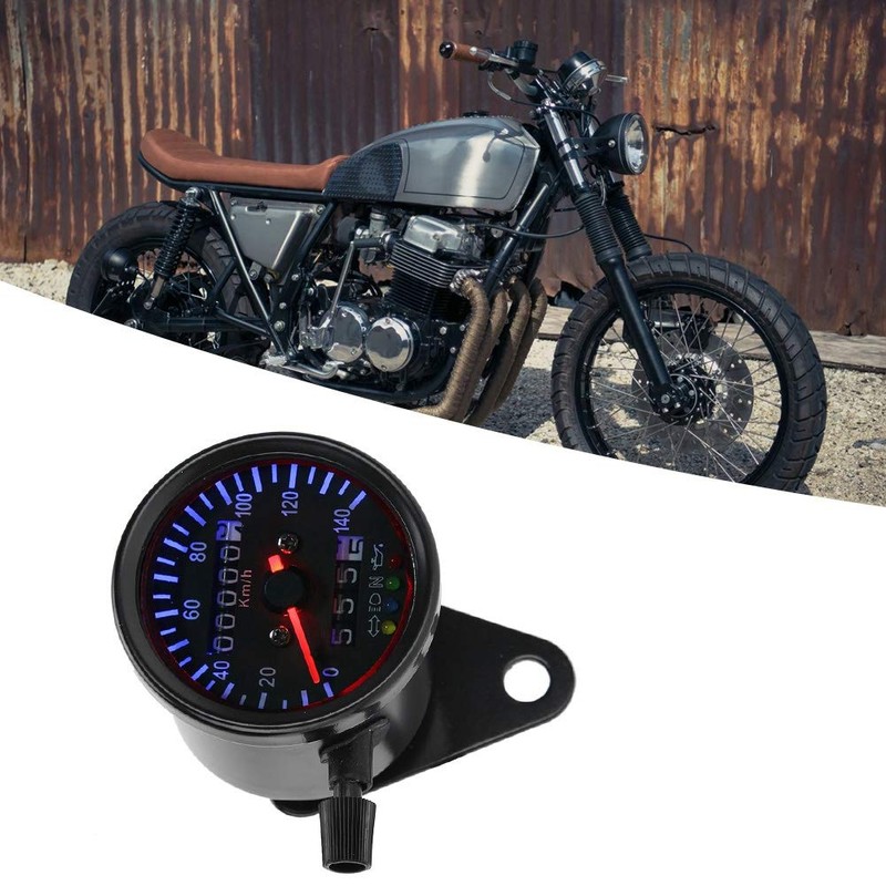 KIMISS 12V Universal Motorcycle Odometer LED Backlight Motorcycle Speedometer Set