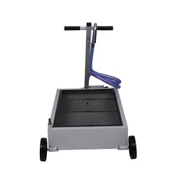 Goujxcy 15-Gallon Low-Profile Oil Drain with Pump, Oil Drain Pan Caddy, Low Profile Portable Waste Oil Change Pan for Truck, Car (Beige)