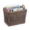 The Basket Lady Rectangular Wicker Divided Magazine Basket, 15.5 in