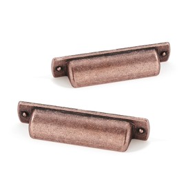 khtumeware 10 Pack 2-1/2"(64mm) Vintage Drawer Pulls Antique Copper Cabinet Bin Cup Pulls Kitchen Hardware Cabinet Handles Drawer Handles Knobs.