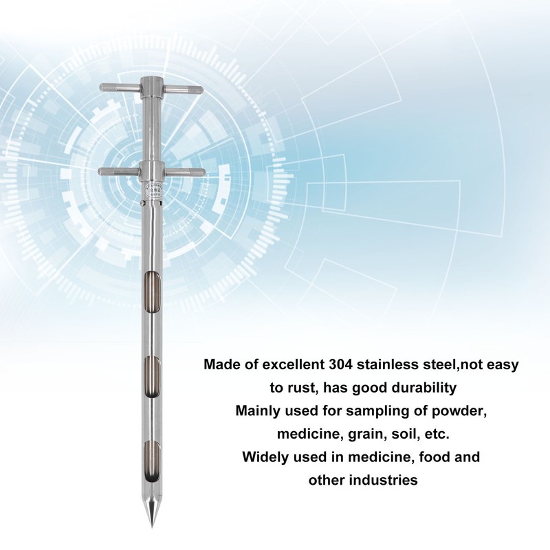 Soil Probe 0.54m 304 Stainless Steel Rotation Handle Pointed Design