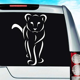 Female Lion Lioness Vinyl Decal Sticker Bumper Cling for Car Truck Window Laptop Wall Cooler Tumbler | Die-Cut/No Background | Multi Sizes/Colors | by Car Decal Geek-Black, 8"