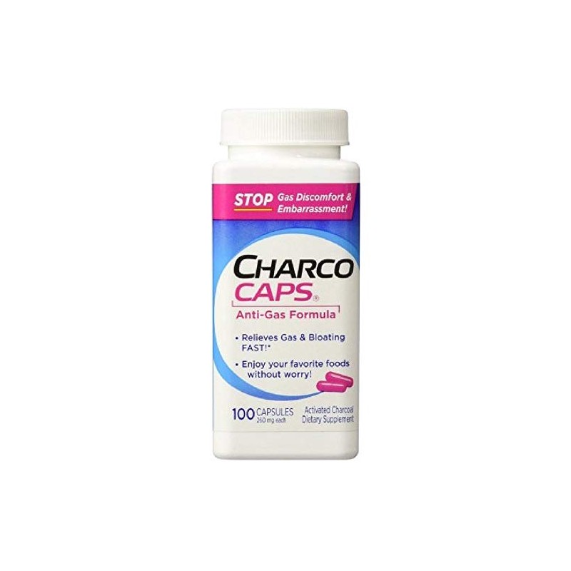 CharcoCaps Anti-Gas Formula Capsules 100 ea (Pack of 2)