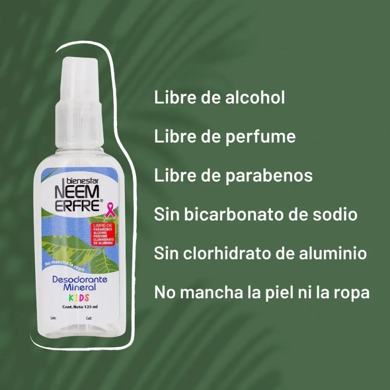 1 Desodorante Natural Para Niños Y Niñas Libre De Quimicos