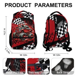 FLEXIMX Kids Boys Backpack Truck Backpacks for School Travel Casual, Toddler Backpacks for Kindergarten Elementary Primary Back to School