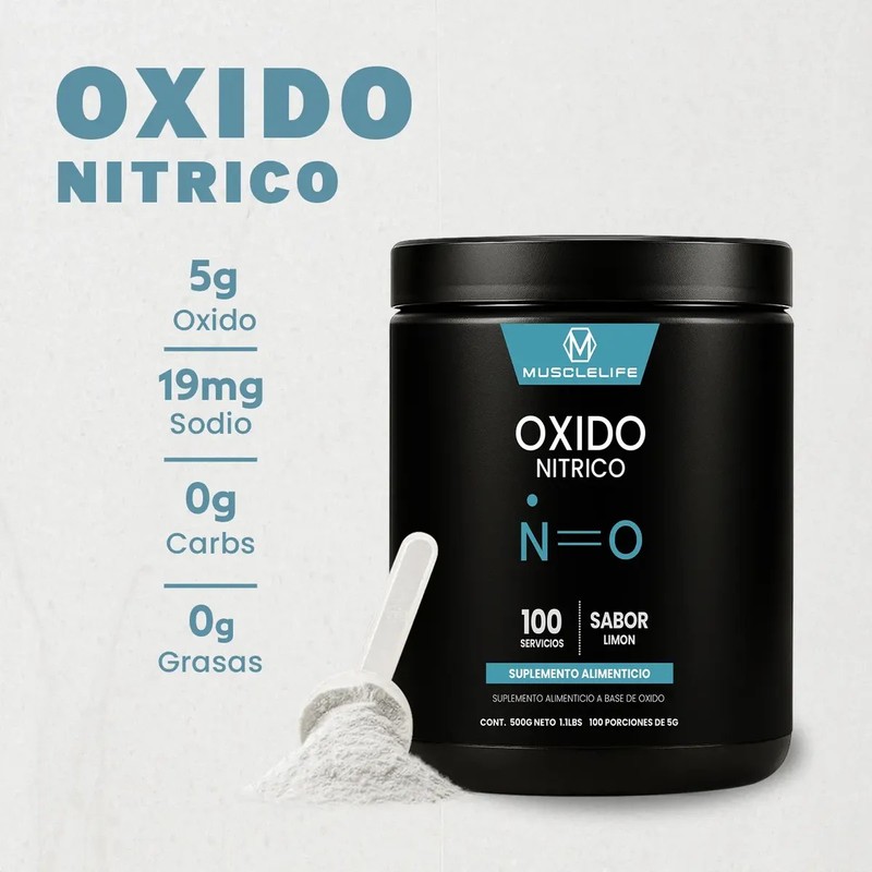 Óxido Nítrico Pre Entreno Suplemento Muscle Life 500g 100se