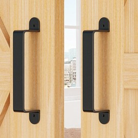 ZEKOO Barn Door Handle 8.9 Inch Heavy Duty Pull Handle for Sliding Barn Door Gate Cabinet Closet Garden Shed Black (2PCS)