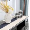 Karlesi Table Runner,Cotton and Natural Burlap Splicing Table Runner with