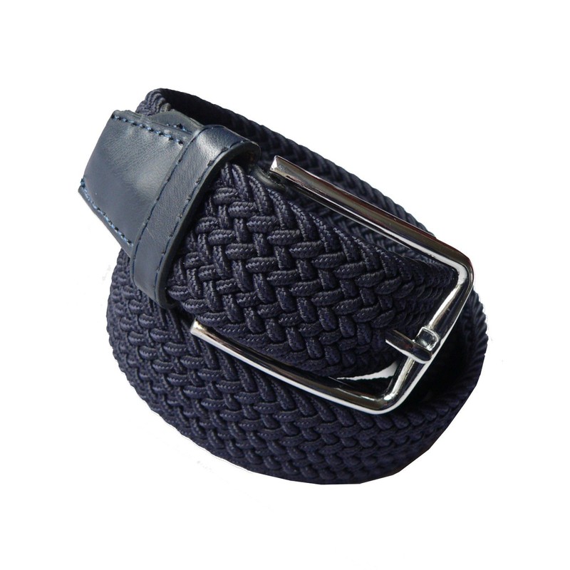 LisaModa Unisex Stretch Braided Belt in Many Colours - blue,
