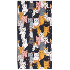 YISUMEI Cats Collection Beach Towels for Adults Extra Large 180 x 90 cm, Microfibre Quick Dry Towel for Travel Swimming Camping Sports