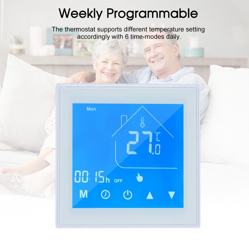Thermostat Temperature Controller LCD Display Week Programmable for Water/Gas Boiler