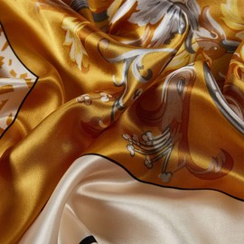 FAIRYGATE Silk Scarf Women's Silk Lightweight Silk Scarf Bandana Neckerchief Headscarf Elegant Scarf Gift for Women 91, 91016